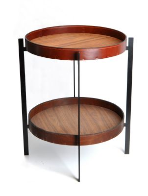 Deck Beistelltisch Leder & Holz Ox Denmarq